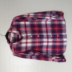 Old‎ Navy Pink & Blue Plaid Casual Relaxed Fit Long Sleeve Button Shirt M